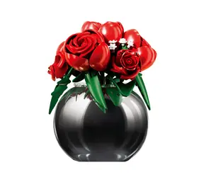 Sluban Flowers M38-P8061 Bukiet czerwonych róż w wazonie / Lego - kompatybilne / od 10 lat