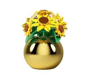 Sluban Flowers M38-P8062 Bukiet słoneczników i stokrotek w wazonie / Lego - kompatybilne / Liczba elementów: 288 / od 10 lat