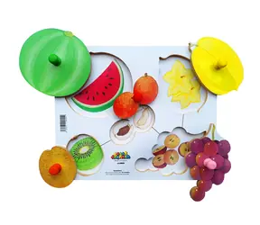 Just Jigsaws 155 Obieranie i krojenie plonów 6 - drewniana układanka / 6 elementów / od 3 lat