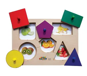 Just Jigsaws 391 Kształty i Pamięć - drewniana układanka 6 elementów i 4 szablony / od 3 lat