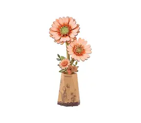 Drewniane puzzle 3D Robotime Pomarańczowa gerbera
