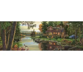 ART PUZZLE 4483 Puzzle panoramiczne Odpoczynek w domku / 1000 elementów / od 15 lat