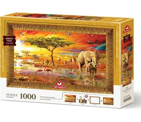 ART PUZZLE 5695 Puzzle z ramką i klejem 3w1 Królowie sawanny / 1000 elementów / od 15 lat