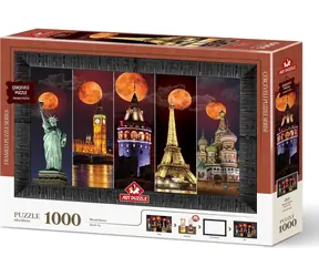 ART PUZZLE 5664 Puzzle z ramką i klejem 3w1 Krwawy Księżyc / 1000 elementów / od 15 lat