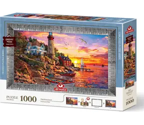 ART PUZZLE 5671 Puzzle z ramką i klejem 3w1 Piękny zachód słońca / 1000 elementów / od 15 lat
