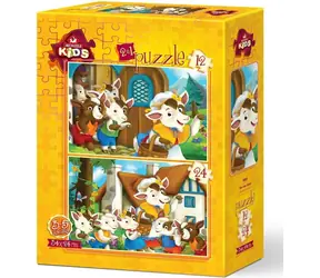 ART PUZZLE 5552 Puzzle Słodkie cielęta / 12+24 elementy / od 3 lat
