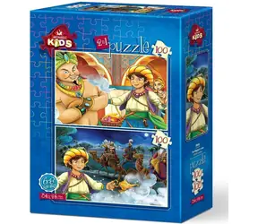 ART PUZZLE 5642 Puzzle Aladyn i magiczna lampa / 2x100 elementów / od 6 lat