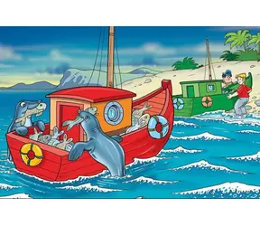 ART PUZZLE 5866 Drewniana układanka Happy Seals / 25 elementów / od 4 lat