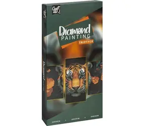 CRAFT ID Obraz diamentowy na ramie Tryptyk Tygrys 40x20 cm + 30x20 cm