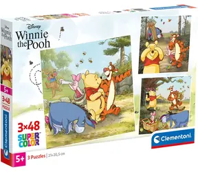 Clementoni 25063 Puzzle Kubuś Puchatek 3x48 elementów / od 5 lat