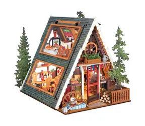 Robotime 3D drewniana układanka Miniaturowy domek Przytulna leśna chatka / 336 elementów / od 14 lat