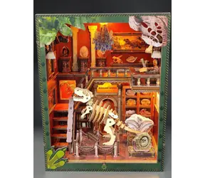 Puzzle 3D 2Kids Toys, miniaturowy domek do książek, muzeum dinozaurów