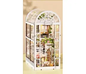 Puzzle 3D 2Kids Toys Bookend Miniature House Cafe White Garden