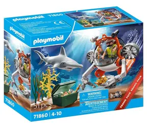 Playmobil® 71860 Poszukiwanie skarbów z łodzią podwodną / Liczba elementów: 51 / od 4 lat