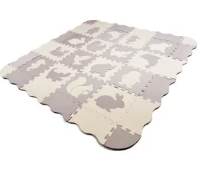 KIK Puzzle piankowe szaro-kremowe zwierzęta / od 3 lat
