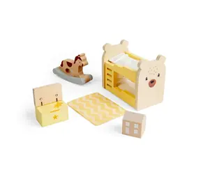 Bigjigs Toys Drewniane meble do domku dla lalek Pokój dziecięcy / od 3 lat