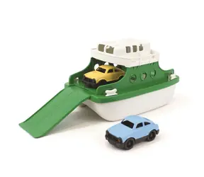Prom Green Toys zielono-biały z samochodzikami / od 3 lat