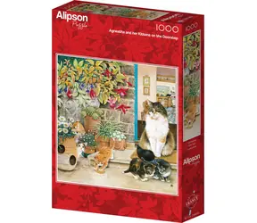 ALIPSON Puzzle kwadratowe Agneatha i jej kocięta na progu / 1000 elementów / od 14 lat