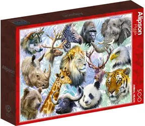 ALIPSON Puzzle Głowy Zwierząt / 500 elementów / od 12 lat