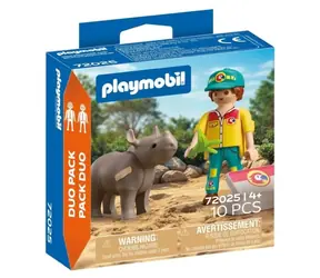 Playmobil® DuoPack 72025 DuoPack Rhino Caregiver / Liczba elementów: 10 / od 4 lat