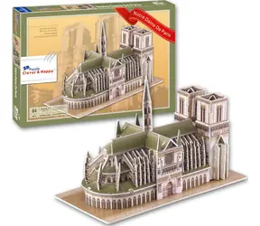 CLEVER&HAPPY Puzzle 3D Katedra Notre Dame w Paryżu / 64 elementy / od 3 lat