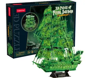 Puzzle CubicFun 3D Żaglowiec Latający Holender (świeci w ciemności) / 360 elementów / od 8 lat