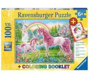 Puzzle Ravensburger Magiczne Jednorożce XXL + kolorowanka / 100 elementów / od 6 lat