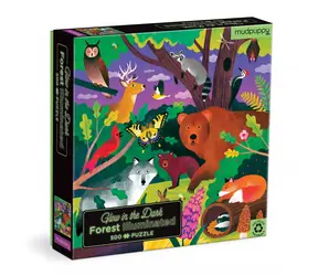 Puzzle Mudpuppy Zwierzęta leśne - świecące w ciemności / 500 elementów / od 8 lat