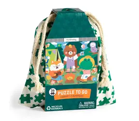 Puzzle Mudpuppy Wesołe obozowiczki w woreczku materiałowym / 36 elementów / od 3 lat