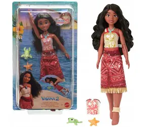 Mattel Disney Moana 2 Lalka pływająca na linie JFF09 / 2 akcesoria / zmieniający kolor / od 3 lat