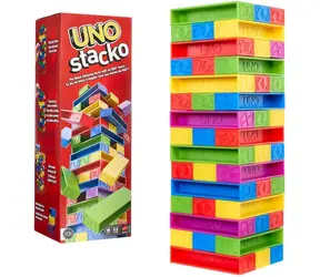 Mattel UNO Stacko Game JGT89 / 45 kolorowych klocków / 2-10 graczy / od 7 lat