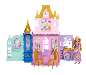 Mattel Disney Princess Locika Lalka i składany zamek JLK27 / 5 stref zabawy / 20 akcesoriów / od 3 lat