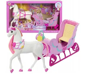 Mattel Barbie Dziadek do orzechów, koń i sanie do zabawy JNH63 / Kraina Słodkości / od 3 lat