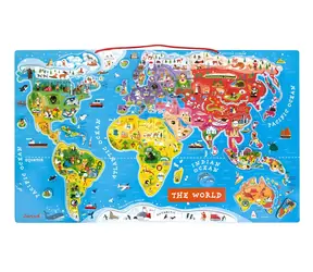 Bazar - Magnetyczna mapa świata JANOD w języku angielskim / Mapa ścienna / 92 elementy / od 5 lat / bazar