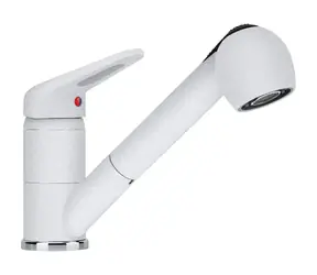 Franke Faucet - Bateria zlewozmywakowa FC 9547.094 z wyciąganą wylewką, biała, LED
