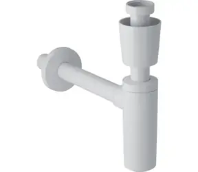 Geberit - Syfon z przegrodą do umywalki, odpływ poziomy, d 32 mm, G 1 1/4, biel alpejska