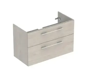 Geberit - Szafka pod umywalkę 120x45x43 cm, 2 szuflady, Jasny Hickory