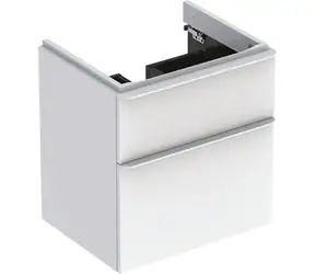 Geberit - Szafka pod umywalkę, 58x47x62 cm, 2 szuflady, połysk biały/matowy biały