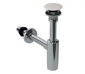 Geberit - Syfon designerski z odpływem, chrom/biały