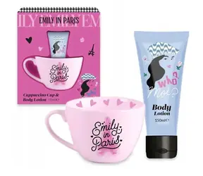 Zestaw upominkowy Corsair Toiletries EMILY IN PARIS Capuccino cup i balsam do ciała 150 ml - balsam do ciała i kubek