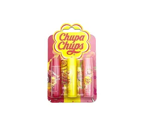 Corsair Toiletries CHUPA CHUPS Lip Balm - zestaw balsamów do ust / Arbuz, Brzoskwinia i Sorbet Cytrynowy / od 6 lat