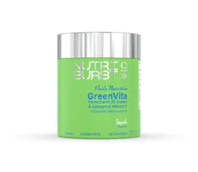 Nutriburst GreenVita - żelki z witaminami C, D3, cynkiem i superfoods, jabłko 60 szt. 