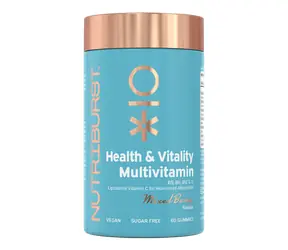 Nutriburst Premium Health & Vitality Multivitamin gummies z witaminami A/B5/B6/B12/C/D/E/biotyną/cynkiem, owoce leśne 60 szt.