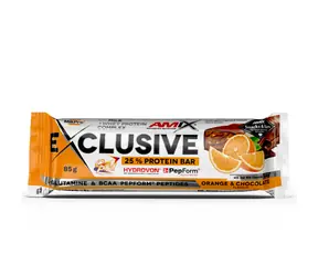 Baton proteinowy Amix Exclusive Protein Bar 85 g o smaku pomarańczowo-czekoladowym