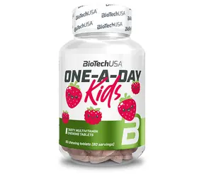 BioTech One-A-Day Kids 90 tbl Raspberry malina