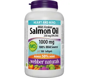 Webber Naturals Omega 3 z olejem rybim Bonus IVO 180 tabletek