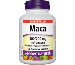 Webber Naturals Maca z żeń-szeniem 500/200 mg 90 cps
