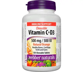 Webber naturals C+D3 500 mg/500 IU 200 tabl. naturalny pomarańczowy