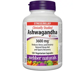 Webber Naturals Ashwagandha 3600 mg 120 kapsułek