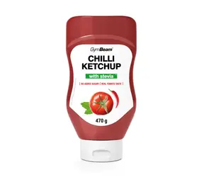 Ketchup słodzony stewią - GymBeam (chili, 470 g)